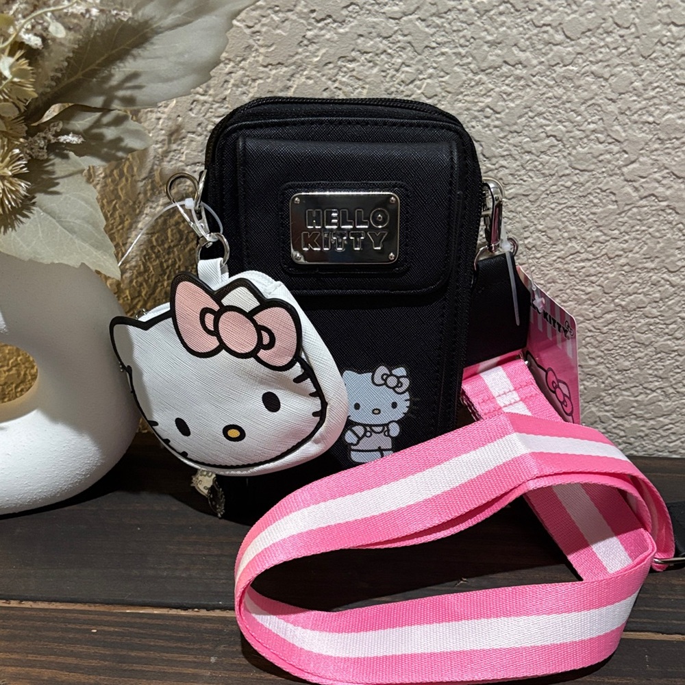 Hello Kitty Black Bag with Pink and White Strap